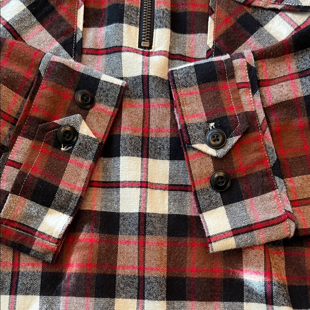 The GREAT Plaid half zip high low top Shirt - Picture 8 of 9